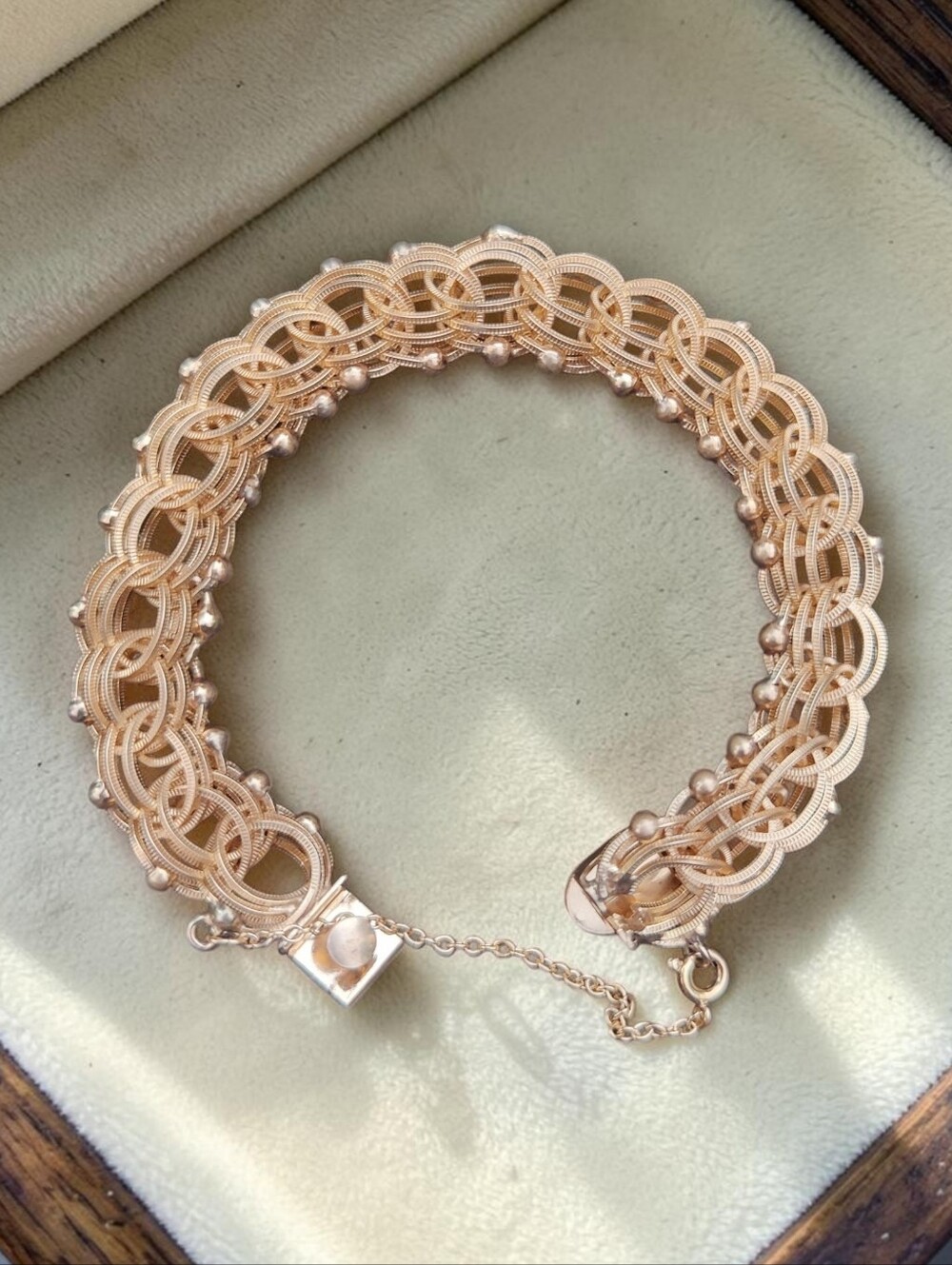 Vintage 12K GF Wells Woven Thick Bracelet